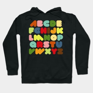 ABC Alphabet Retro Bold Letters Hoodie